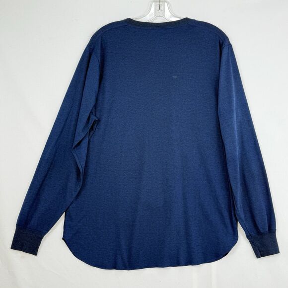VINTAGE Munsingwear Shirt Men XL Blue Henley Base Layer Thermal 80s - Picture 2 of 16